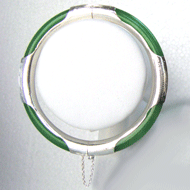 Jade 925 silver Bangle bracelet