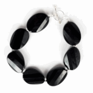 Cushion Straight Faceted with Silver Clip bracelet